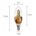 E14 4W 32x3014SMD 400-450LM 3000-3500K Warm White Light Golden Shell LED Candle Bulb (85-265V) 